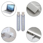 Pair of USB-powered LED light strips with a laptop, power bank, wall plug, and laptop charging port illustrating versatile USB power sources for the lights